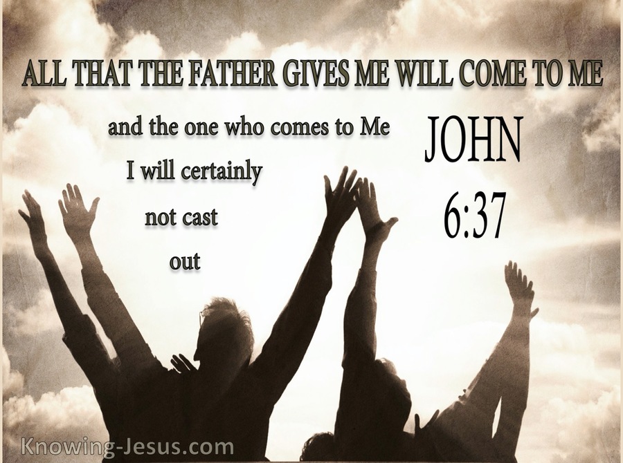 John 6:37 The One Who Comes To Me Will Not Be Cast Out (beige)